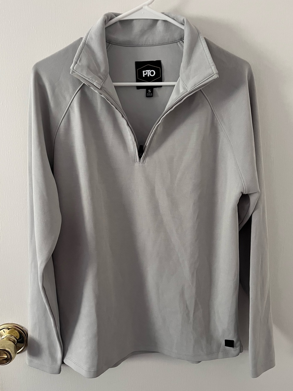 PTO Maxwell Quarter Zip Sweater Light Gray Men’s Size Small